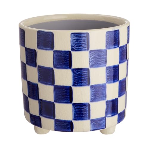 BUTLERS Blumentopf Ø14cm aus Steingut -New Delft- Pflanzentopf für innen und außen | Übertopf zur Dekoration von Balkon, Küche oder Wohnzimmer