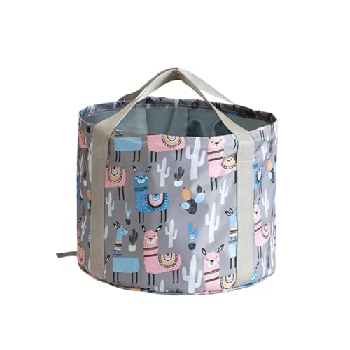 lurrose 折りたたみポータブル多機能ウォーターバレル 防水素材 大容量水盆 収納袋付き アウトドア キャンプ 洗車 足湯用便携水盆 グレーア