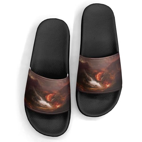White Smoke Smog Design Slippers Sandals for Women Men Casual Athletic Sandals Pool Shower Indoor Outdoor Slide Slippers