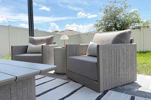 Image of PURPLE LEAF Patio Set 11PCS w /Table & Ottoman, Deep Seating Rope, Beige