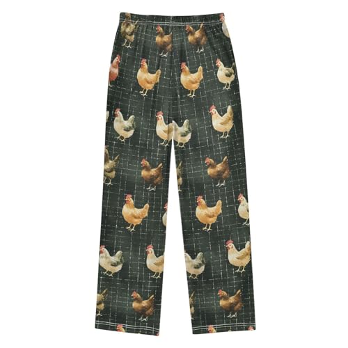 Pajama Pants Chicken Pattern Long Sleep Pants Lounge Bottoms2