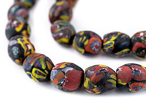 The Bead Chest Oval Millefiori Beads 15x13mm Multicolor Round Glass
