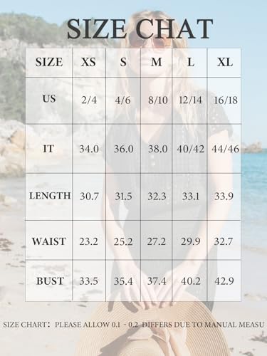 Image of CUPSHE Women Crochet Swim Cover Up Short Sleeve V Neck Bathing Suit Beach Dress Summer Swimwear Coverups