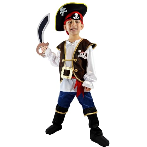 Spooktacular Creations Halloween Pirate Costume Kids, Boys Pirate Costume Set for Toddler Halloween DressUp, Themed Party