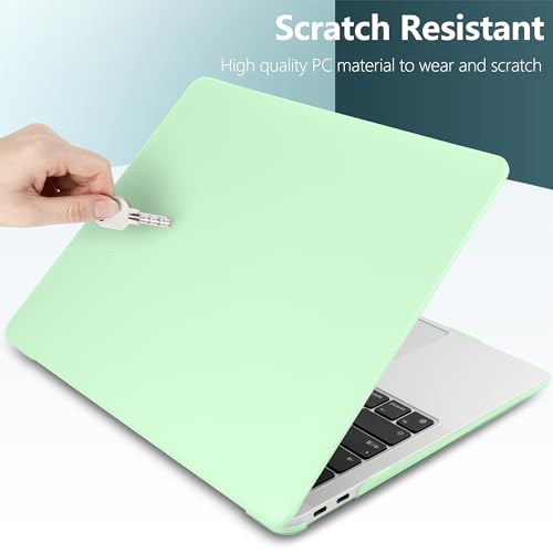 Dongke for MacBook Air 13 inch Case 2020 2019 2018 Release A2337 M1 A2179 A1932, Plastic Hard Shell Case & Keyboard Cover Only Compatible with MacBook Air 13 inch Retina Fits Touch ID, Honeydew Green A2337/A2179/A1932