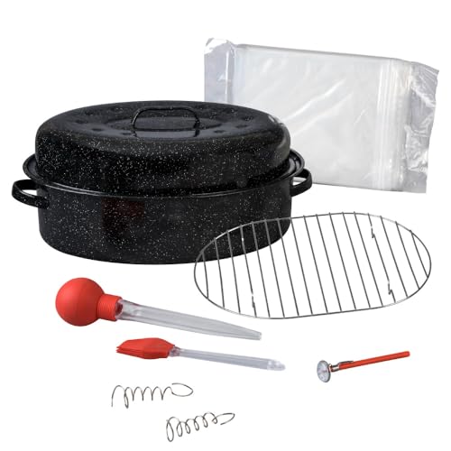 Ensemble de rôtissage ovale 48,3 cm haute résistance avec support