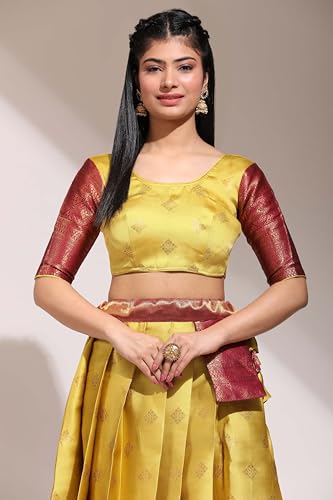 Image of Traditional South Indian pattu Lehenga Choli for Women