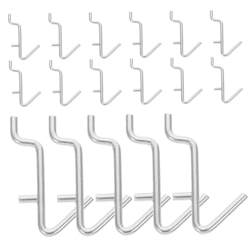 HEALLILY Pegboard Accessories Hook 20pcs Metal Hooks Strong and for Tools Jewelry Storage