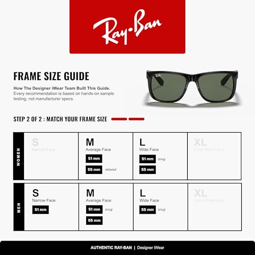 Image of Ray-Ban RB4165 Justin Classic Square Sunglasses for Men for Women