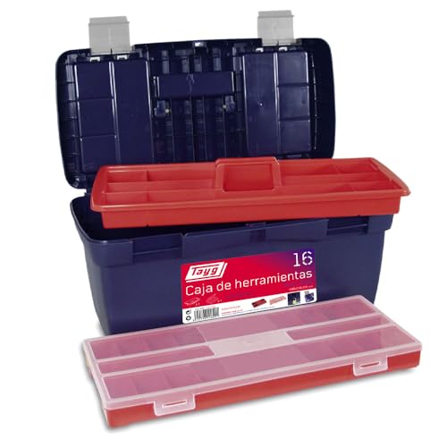 Tayg Caja herramienta plástico n. 16, Azul, Rojo, 500 x 258 x 255 mm