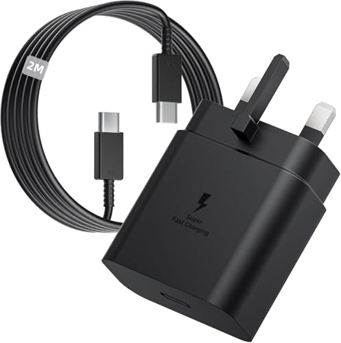 45W Super Fast Charger for Samsung S25 Ultra, S24 Ultra, S23 Ultra, S22 Ultra, S21 Ultra, S25, S24, S23, Tab S10, S9, S8, 5A Type-C Cable and Android Phone Plug