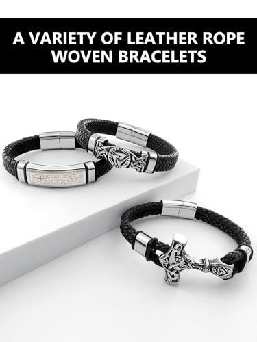 Pulsera de Cuero Trenzado Vikinga para Hombre miniatura 7