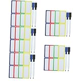 DOITOOL 5 Sätze Magnetische Beschriftungsetiketten für Whiteboard Wiederverwendbare Trockene Abwischbare Magnetsticker mit Bunten Kanten Whiteboard Marker zur Kennzeichnung
