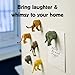 Kikkerland Safari Butt Magnet Set of Six – Fun Decor for Home, Office, & Classroom – Gifts for Holidays & Events