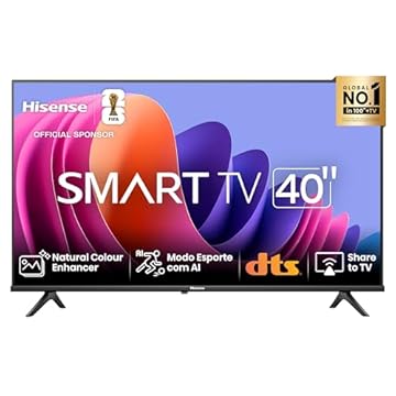 Hisense Smart TV FHD 40" Polegadas 40A4N com DTS Virtual X, Game e Sports Mode, Controle por Voz, Share to TV e Compatível com Alexa