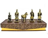 Gran conjunto de guerreros de terracota (figura de pie de aproximadamente 12 cm de altura, ancho de aproximadamente 4 cm, peso de aproximadamente 130 g/pieza, longitud del caballo de guerra de aproximadamente 11 cm, ancho de aproximadamente 3 cm, peso de aproximadamente 108 g).