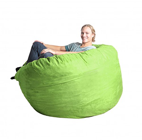 SLACKER sack 5-Feet Foam Microsuede Beanbag Chair for Teens, Large, Lime Green