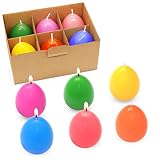 6 Pack Easter Egg Candles, Unscented Multi-Color Ball Candles, Smokeless and Dripless Tealight Candl
