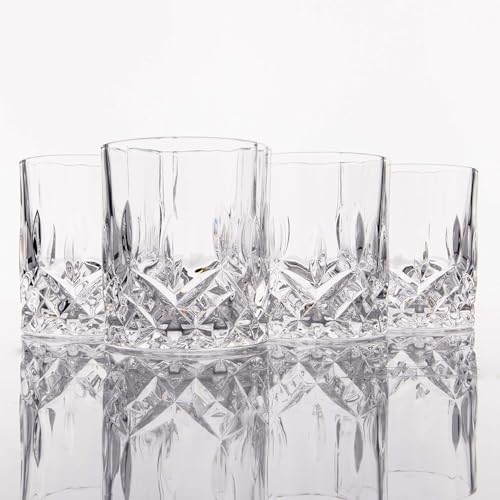 LEMONSODA Crystal Cut Old Fashioned Whiskey Glasses Set of 2, 4, 6-10oz Ultra-Clear Premium Lead-Free Rocks Glass Tumbler For Drinking Bourbon, Scotch, Cognac, Cocktails (Set of 36)(2090)