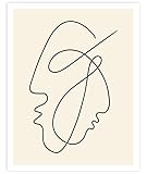 Eternity, Abstract Single Line Drawing, Minimalist Abstract Art, Black and Cream Contemporary Wall Art For Bedroom and Home Decor, Modern Boho Art Print Poster For Her and Him 11x14 Inches, Unframed