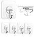 Fealkira 13.2lb/6kg(Max) Nail Free Adhesive Transparent Reusable Heavy Duty Wall Hook for Hat/Towel/Robe/Clothes,No Scratch,Waterproof & Oilproof,Bathroom Kitchen Wall Towel Hooks& Ceiling Hanger(4)