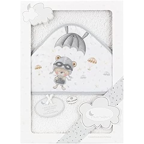 Capa de baño Interbaby Paracaidista blanco y gris Cover