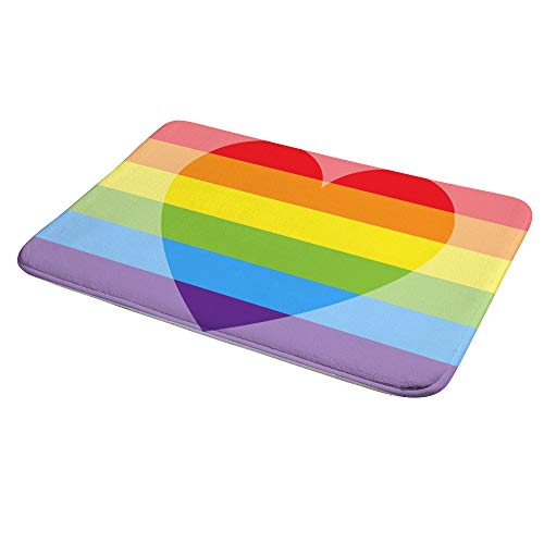 Tapis de douche Rainbow Heart en velours doux pour illuminer vos matins - 5