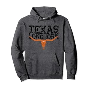 Texas 1845 Vintage Longhorn Cowboy and Rodeo Fan Pullover Hoodie
