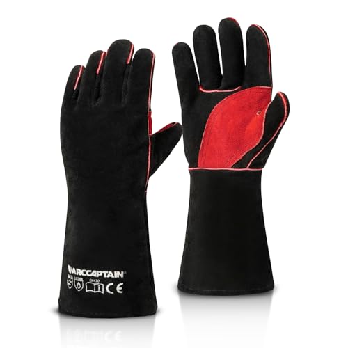 ARCCAPTAIN Leather Forge Welding Gloves, Heat/Fire...