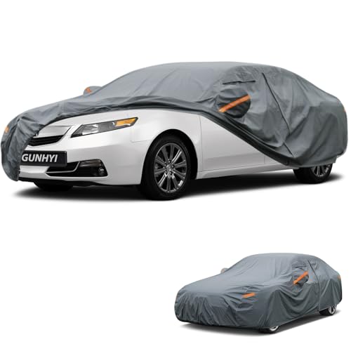 Image of GUNHYI Premium Car Cover Custom Fit Acura TL, 16 Layers Heavy Duty Car Cover Waterproof All Weather with Zipper Door for Sun Rain Snow Dust Uv Protection