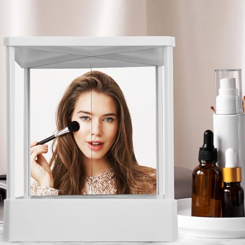 Espejo de maquillaje sobremesa pequeño reversible miniatura 6