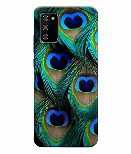 Image of Printed Hard Back Case Cover & Compatible for Samsung Galaxy A03S / Samsung Galaxy A02S | Peacock Feather (Multicolor) - D1184