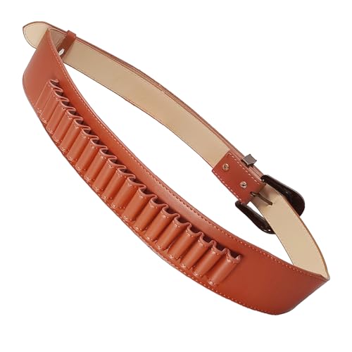 Hunting Leather Rifle Cartridge Belt Holder (42, Maroon)