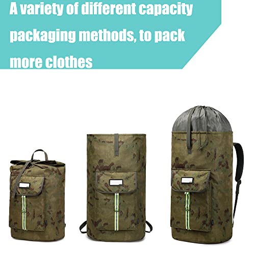 Image of laundry bag backpack,extra-large heavy duty laundry bags,laundry backpack for college students,drawstring closure (Ruins camouflage laundry bag backpack)