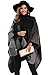 Epsion Women's Color Block Shawl Wrap Plus Size Cardigan Poncho Cape Open Front Long Winter Sweater Coat Black