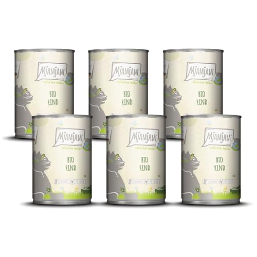 Produktbild von Mjamjam Katzen Nassfutter Bio Rind - 6 x 400 g