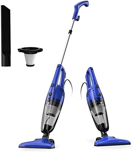𝟮𝟬𝟮𝟯 𝙐𝙥𝙜𝙧𝙖𝙙𝙚 Stick Vacuum Cleaner, 20FT Extra Long Cord, 16KPa Powerful Suction, 3 in 1 Lightweight Corded Vacuum Cleaner with HEPA Filter, 400W Handheld Vac for Pet Hair Hard (Royal Blue)