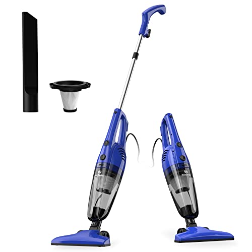 𝟮𝟬𝟮𝟯 𝙐𝙥𝙜𝙧𝙖𝙙𝙚 Stick Vacuum Cleaner, 20Ft Extra Long Cord, 16Kpa Powerful Suction, 3 In 1 Lightweight Corded Vacuum Cleaner With Hepa Filter, 400W Handheld Vac For Pet Hair Hard (Royal Blue) #TOP12