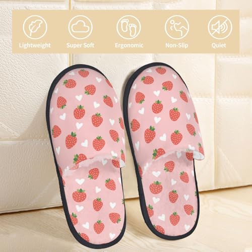 Strawberry Print Women Slippers Home Furry Shoes Keep Men Couples Shoes Warm For Women-3
