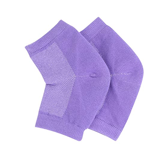 BESTYASH 4 Pairs Breathable Gel Heel Socks for Moisturizing and Protection Comfortable Ankle Design Black Grey Pink Purple Unisex Durable Washable Elasticity