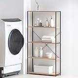 アイリスオーヤマ スペパ スリムラック ラック 棚 スリム おしゃれ 北欧 スリムラック ナチュラル/ブラック アイリスオーヤマ HSR-625 HIROBIROシリーズ