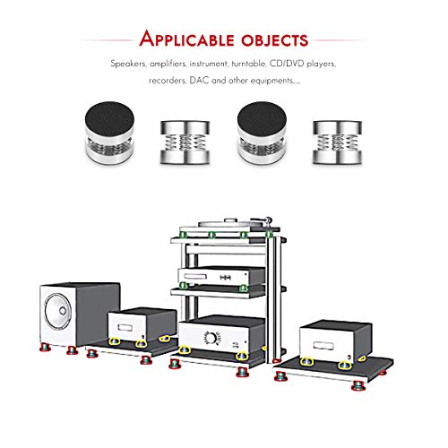 Nobsound 4Pcs Silver Aluminum Spring Speakers Spikes Isolation Stand For Hifi Amplifier / Speaker / Turntable / Player #TOP2