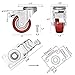 3 inch Heavy Duty Casters Load 1500lbs,Lockable Bearing Caster Wheels with Brakes,Swivel Casters for Furniture and Workbench，Set of 4 (Free Screws)