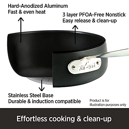 All-Clad Ha1 Hard Anodized Nonstick 5 Piece Fry Pan Set 8, 10, 12 Inch Induction Pots And Pans, Cookware Black #TOP1