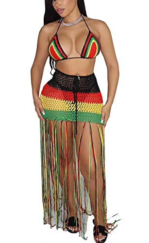 Bluewolfsea Women Sexy 2 Piece Crochet Outfits...