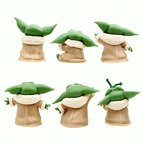 Image of Trunkin | Baby Yoda Doll Gift Toys 2-2.4 Inch Mandalorian Action Figures | Yoda Figurines With Keychain Set B