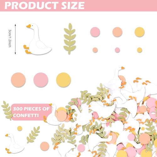 Image of Whaline 300 Pcs One Silly Goose Birthday Table Confetti Goose Dot Leaves Confetti Table Centerpieces for First Birthday Party Decoration