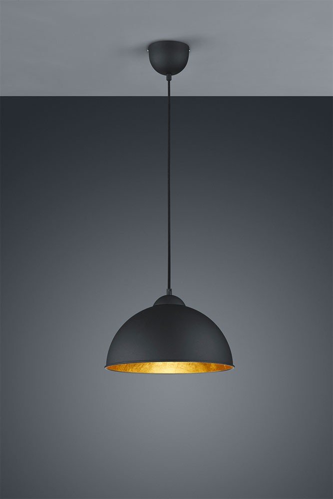 Reality Leuchten lampa wisząca Jimmy, 1 x E27 bez żarówki, średnica 31 cm, na zewnątrz czarna, wewnątrz złota, R30121002