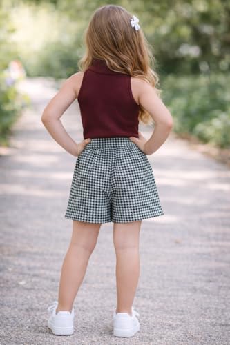 Image of Girl's Solid Cotton Blend Style Top and Shorts Set