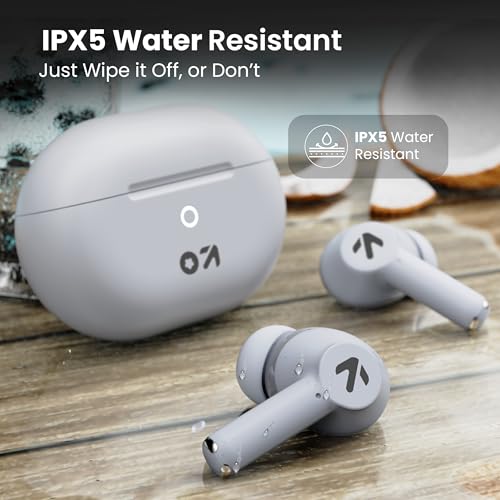 GOBOULT K40 True Wireless in Ear Earbuds with 48H Playtime, Clear Calling 4 Mics, 45ms Low Latency Gaming, 13mm Bass Drivers, Type-C Fast Charging, Bluetooth 5.3 Ear Buds (Ivory White)